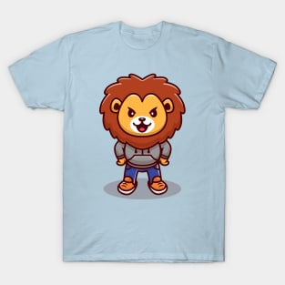 Cute Lion Mascot Cartoon T-Shirt